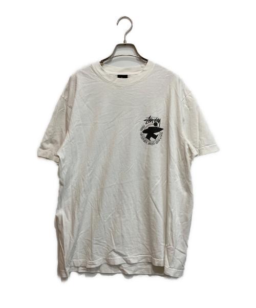 stussy（ステューシー）stussy (ステューシー) プリントTシャツ ホワイト サイズ:Lの古着・服飾アイテム