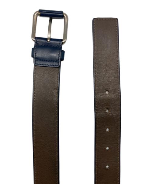 BOTTEGA VENETA（ボッテガベネタ）BOTTEGA VENETA (ボッテガベネタ) イントレチャートレザーベルト ネイビーの古着・服飾アイテム