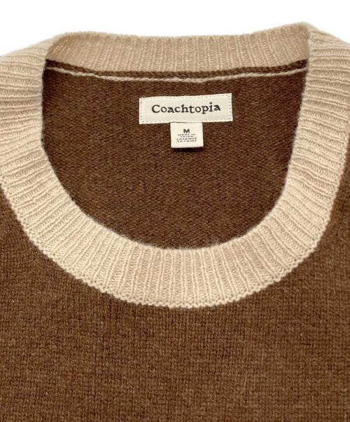 Coachtopia（コーチトピア）Coachtopia (コーチトピア) クルーネック セーター・インターシャ スター フロッグ グラフィック ブラウン サイズ:Mの古着・服飾アイテム