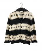 COACHコーチ）の古着「ショールカラーカーディガン」｜ブラック×ベージュ