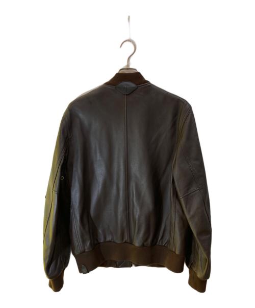 COACH（コーチ）COACH (コーチ) レザー MA-1 ジャケット ブラウン サイズ:48の古着・服飾アイテム