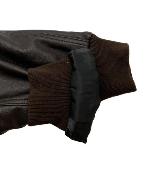 COACH（コーチ）COACH (コーチ) レザー MA-1 ジャケット ブラウン サイズ:48の古着・服飾アイテム