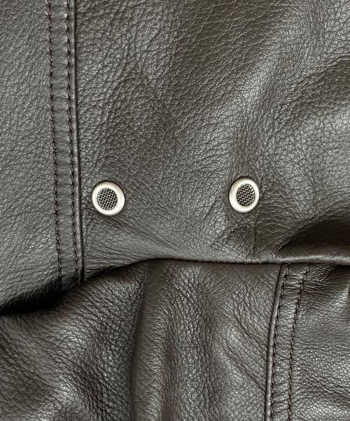 COACH（コーチ）COACH (コーチ) レザー MA-1 ジャケット ブラウン サイズ:48の古着・服飾アイテム