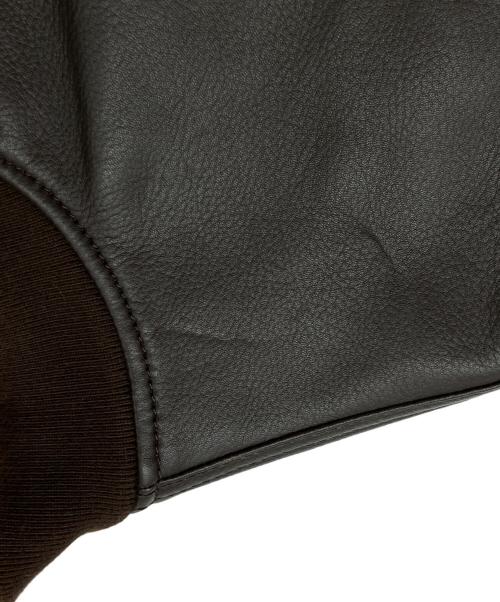 COACH（コーチ）COACH (コーチ) レザー MA-1 ジャケット ブラウン サイズ:48の古着・服飾アイテム