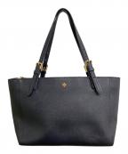 TORY BURCHトリーバーチ）の古着「レザートートバッグ」｜ネイビー