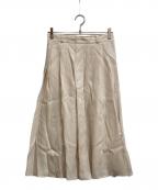 ebureエブール）の古着「リネンアセテート プリーツスカート」｜アイボリー