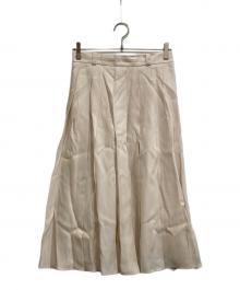 ebure（エブール）の古着「リネンアセテート プリーツスカート」｜アイボリー