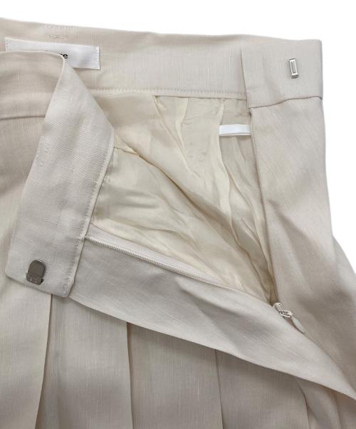 ebure（エブール）EBURE (エブール) リネンアセテート プリーツスカート アイボリー サイズ:38の古着・服飾アイテム