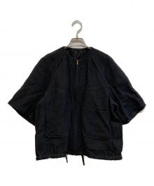DRAWER（ドゥロワー）の古着「コットンナイロンジップブルゾン」｜ブラック