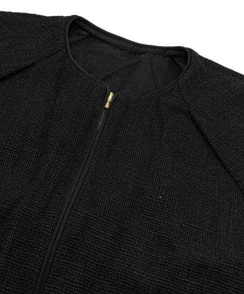 DRAWER（ドゥロワー）Drawer (ドゥロワー) コットンナイロンジップブルゾン ブラック サイズ:36の古着・服飾アイテム