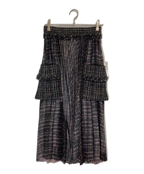 sacai（サカイ）sacai (サカイ) Tweed Skirt ブラック サイズ:1の古着・服飾アイテム