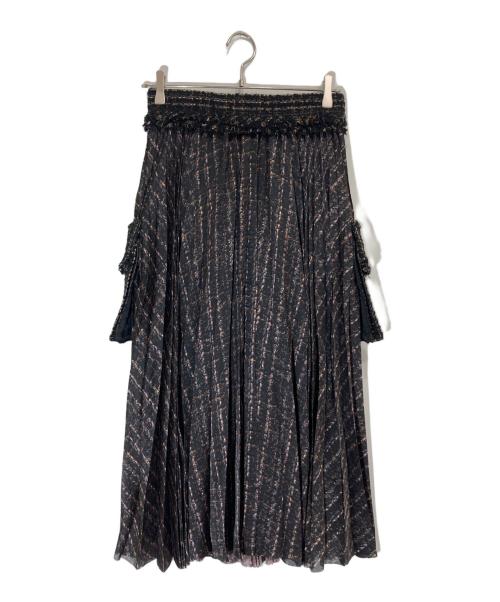 sacai（サカイ）sacai (サカイ) Tweed Skirt ブラック サイズ:1の古着・服飾アイテム