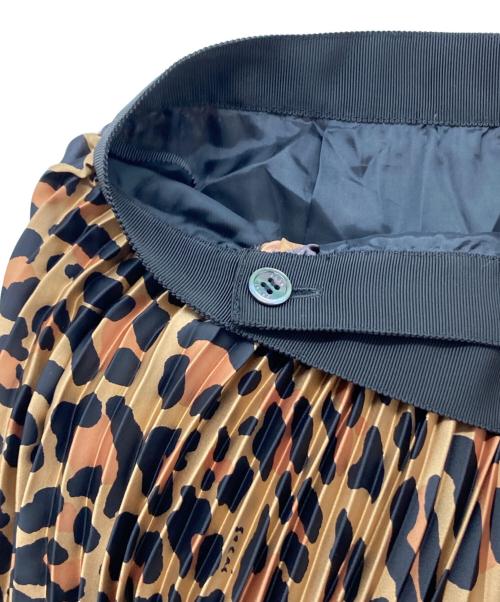 sacai（サカイ）sacai (サカイ) レオパードプリーツラップスカート ベージュ サイズ:1の古着・服飾アイテム