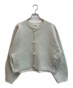 Rirandtureリランドチュール）の古着「パールボタンラメクロップドニットジャケット」｜アイボリー