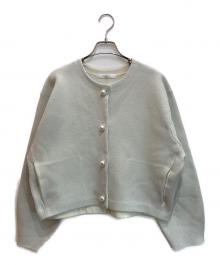 Rirandture（リランドチュール）の古着「パールボタンラメクロップドニットジャケット」｜アイボリー