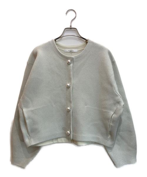Rirandture（リランドチュール）Rirandture (リランドチュール) パールボタンラメクロップドニットジャケット アイボリー サイズ:2の古着・服飾アイテム