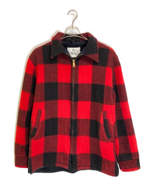 WOOLRICH（ウールリッチ）WOOLRICH (ウールリッチ) 70sバッファローチェックジャケット レッド×ブラック サイズ:下記参照の古着・服飾アイテム