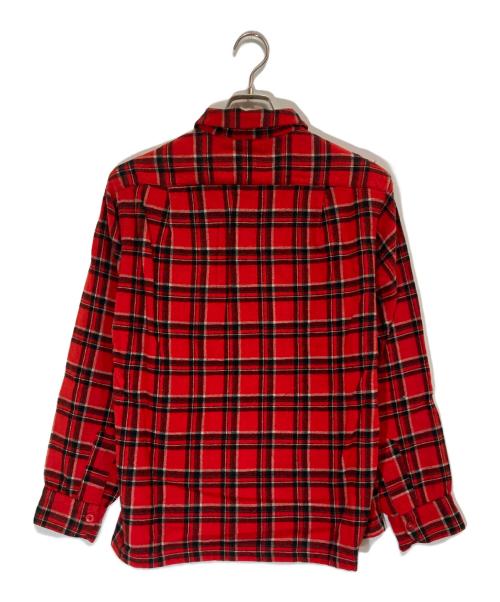 PENDLETON（ペンドルトン）PENDLETON (ペンドルトン) 50s‐60sウールチェックシャツ レッド サイズ:Lの古着・服飾アイテム