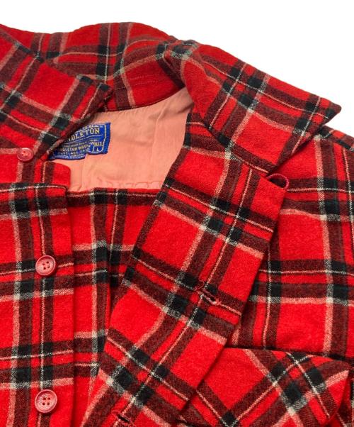 PENDLETON（ペンドルトン）PENDLETON (ペンドルトン) 50s‐60sウールチェックシャツ レッド サイズ:Lの古着・服飾アイテム