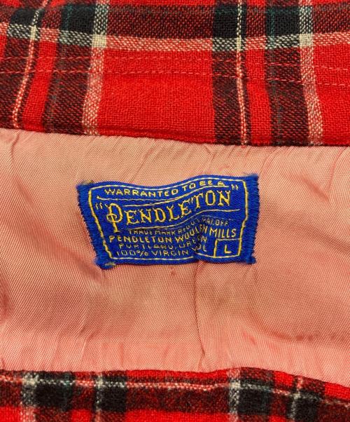 PENDLETON（ペンドルトン）PENDLETON (ペンドルトン) 50s‐60sウールチェックシャツ レッド サイズ:Lの古着・服飾アイテム