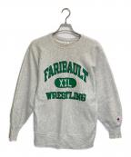 Championチャンピオン）の古着「三段プリントリバースウィーブスウェット」｜グレー