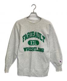 Champion（チャンピオン）の古着「三段プリントリバースウィーブスウェット」｜グレー