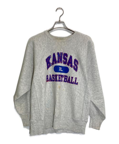 Champion（チャンピオン）Champion (チャンピオン) 三段プリントリバースウィーブスウェット グレー サイズ:Lの古着・服飾アイテム