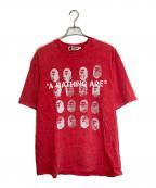 A BATHING APEアベイシングエイプ）の古着「Garment Dye Logo Realaxed Fit Tee」｜レッド