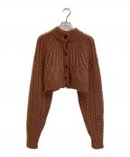 SMEILEスメイル）の古着「ケーブルモヘアカーディガン」｜ブラウン