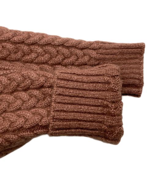 SMEILE（スメイル）SMEILE (スメイル) ケーブルモヘアカーディガン ブラウン サイズ:38の古着・服飾アイテム