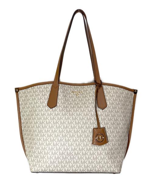 MICHAEL KORS（マイケル・コース）MICHAEL KORS (マイケル・コース) シグネイチャートートバッグ アイボリー×ベージュ サイズ:-の古着・服飾アイテム
