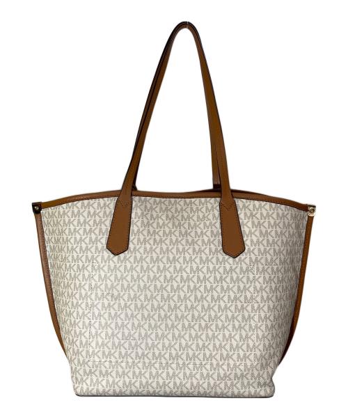 MICHAEL KORS（マイケル・コース）MICHAEL KORS (マイケル・コース) シグネイチャートートバッグ アイボリー×ベージュ サイズ:-の古着・服飾アイテム