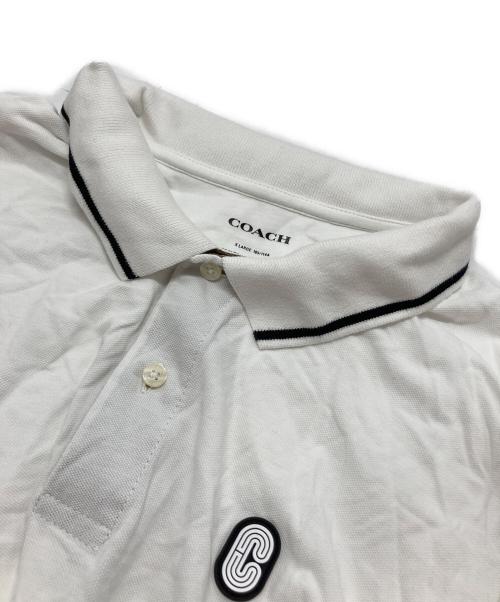 COACH（コーチ）COACH (コーチ) ポロ ウィズ シグネチャー ディテール ホワイト サイズ:XLの古着・服飾アイテム