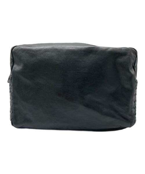 BOTTEGA VENETA（ボッテガベネタ）BOTTEGA VENETA (ボッテガベネタ) イントレチャートレザーセカンドバッグ ブラックの古着・服飾アイテム