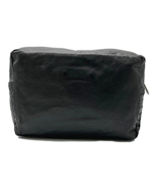 BOTTEGA VENETA（ボッテガベネタ）BOTTEGA VENETA (ボッテガベネタ) イントレチャートレザーセカンドバッグ ブラックの古着・服飾アイテム