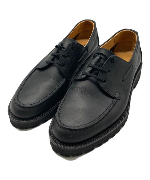 三陽山長（サンヨウヤマチョウ）三陽山長 (サンヨウヤマチョウ) 悠三/YUZO デッキシューズ ブラック サイズ:24.5の古着・服飾アイテム