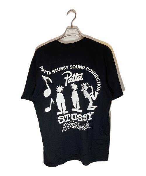 stussy（ステューシー）stussy (ステューシー) Patta (パタ) Sound Connection T ブラック サイズ:Lの古着・服飾アイテム