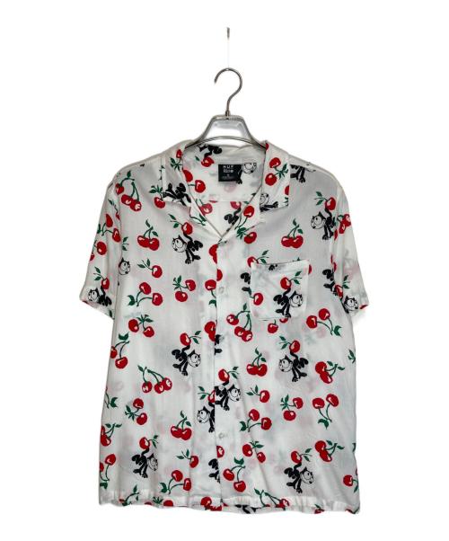 HUF（ハフ）HUF (ハフ) FELIX (フィリックス) オープンカラーシャツ レッド×ホワイト サイズ:Ⅿの古着・服飾アイテム