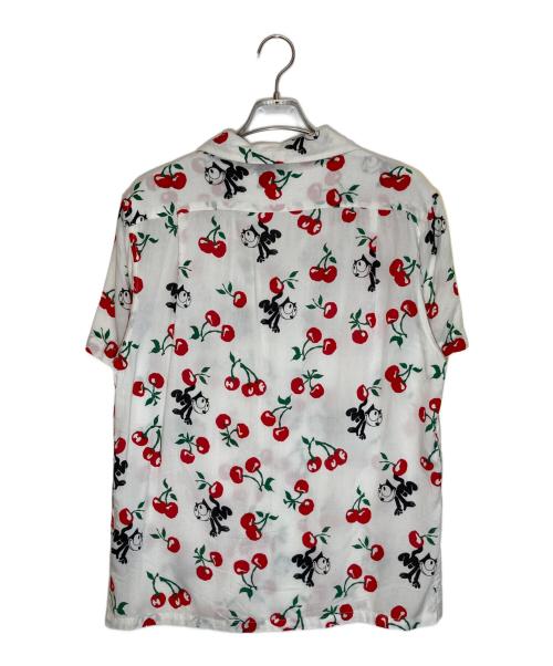 HUF（ハフ）HUF (ハフ) FELIX (フィリックス) オープンカラーシャツ レッド×ホワイト サイズ:Ⅿの古着・服飾アイテム