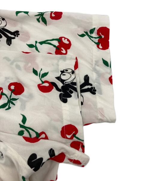 HUF（ハフ）HUF (ハフ) FELIX (フィリックス) オープンカラーシャツ レッド×ホワイト サイズ:Ⅿの古着・服飾アイテム