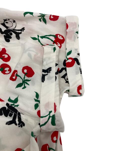 HUF（ハフ）HUF (ハフ) FELIX (フィリックス) オープンカラーシャツ レッド×ホワイト サイズ:Ⅿの古着・服飾アイテム