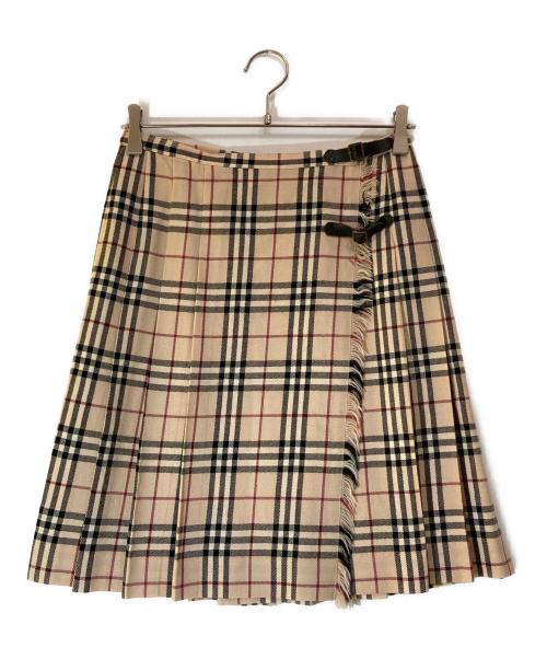 BURBERRY BLUE LABEL（バーバリー ブルー レーベル）BURBERRY BLUE LABEL (バーバリーロンドンブルーレーベル) ノバチェックラップスカート ベージュ サイズ:38の古着・服飾アイテム