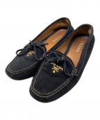 PRADAプラダ）の古着「スウェードドライビングシューズ」｜ネイビー