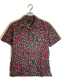 Hysteric Glamour（ヒステリックグラマー）の古着「パンサーオープンカラーシャツ」｜グレー×ピンク