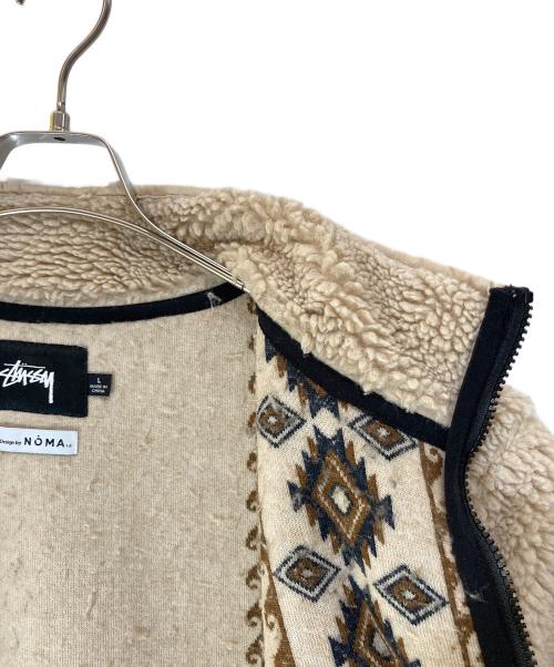 stussy（ステューシー）stussy (ステューシー) NOMA t.d. (ノーマティーディー) Lima Jacquard Sherpa ベージュ サイズ:Lの古着・服飾アイテム