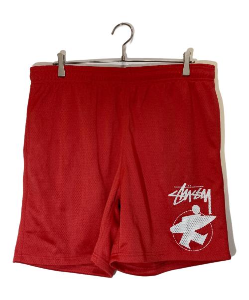 stussy（ステューシー）stussy (ステューシー) SURFMAN MESH SHORT レッド サイズ:Lの古着・服飾アイテム