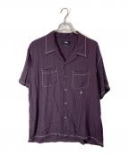 stussyステューシー）の古着「Contrast Pick Stitched shirt」｜パープル