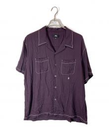 stussy（ステューシー）の古着「Contrast Pick Stitched shirt」｜パープル