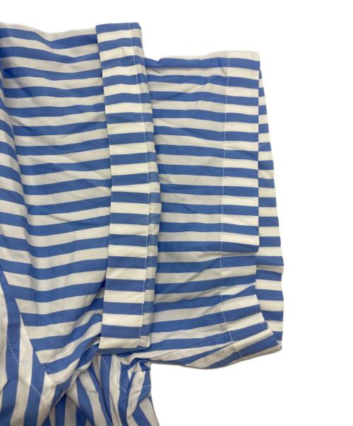 POLO RALPH LAUREN（ポロ・ラルフローレン）POLO RALPH LAUREN (ポロ・ラルフローレン) ベルテッドシャツドレス ブルー×ホワイト サイズ:Ｌの古着・服飾アイテム