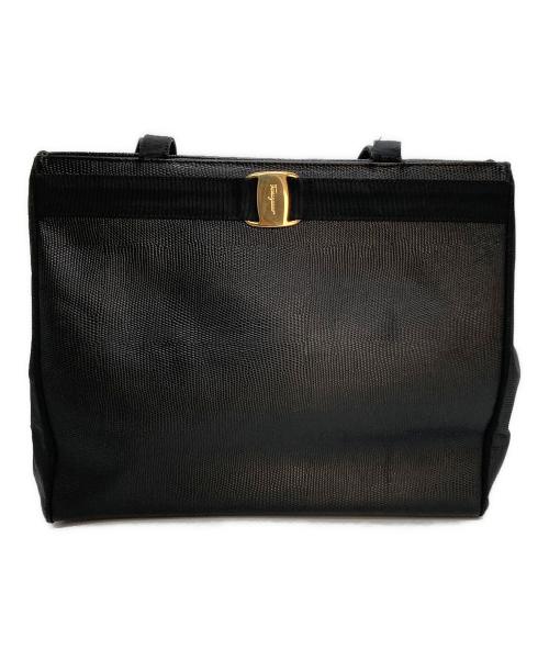 Salvatore Ferragamo（サルヴァトーレ フェラガモ）Salvatore Ferragamo (サルヴァトーレ フェラガモ) ヴァラレザートートバッグ ブラック サイズ:-の古着・服飾アイテム